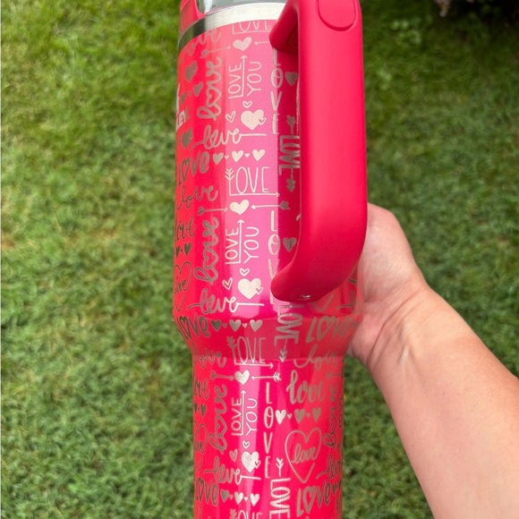 40oz Stanley Valentines Day Tumbler - Laser Engraved - Love and Hearts - Picture 4 of 8